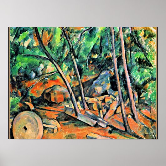 Cezanne - Bossen met Millstone Poster (Voorkant)