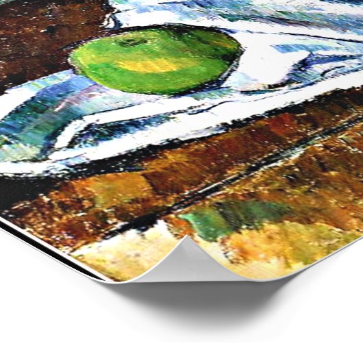 Cezanne - Compotier, Glass and Apple Poster (Hoek)