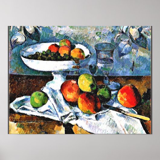 Cezanne - Compotier, Glass and Apple Poster (Voorkant)
