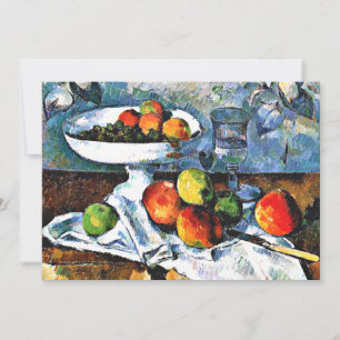 Cezanne - Compotier, Glass en Apple Kaart