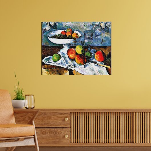 Cezanne - Compotier, Glass en Apple Poster (Woonkamer 2)