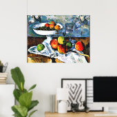 Cezanne - Compotier, Glass en Apple Poster (Thuiskantoor)