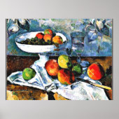 Cezanne - Compotier, Glass en Apple Poster (Voorkant)