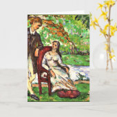 Cezanne - Couple in een tuin Kaart (Gele Bloem)