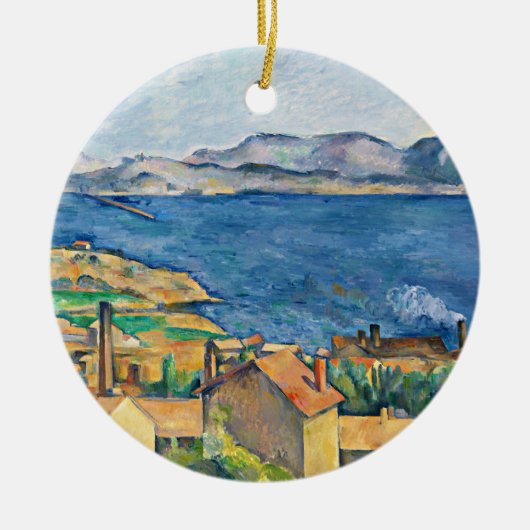 Cezanne - De Baai van Marseille vanuit L'Estaque Keramisch Ornament (Voorkant)