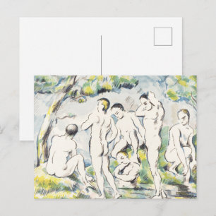 Cezanne De Baders Vintage Lithografie Kunstprint Briefkaart