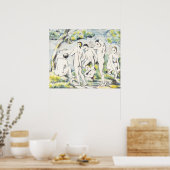 Cezanne De Baders Vintage Lithografie Kunstprint Poster (Keuken)