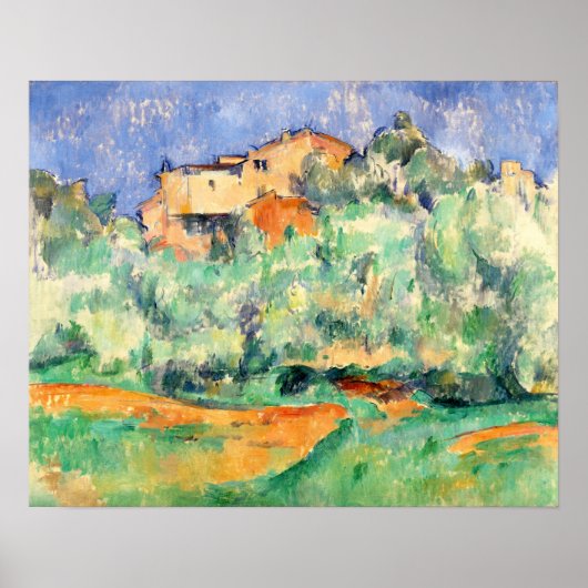 Cézanne - De boerderij van Bellevue 1892 Poster (Voorkant)