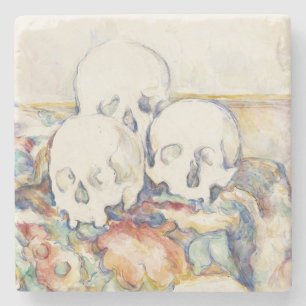 Cezanne De Drie Schedels Vintage Kunstposterprint Stenen Onderzetter