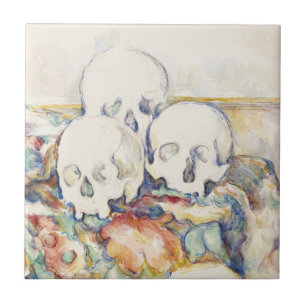 Cezanne De Drie Schedels Vintage Kunstposterprint Tegeltje