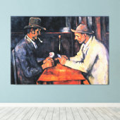 Cezanne - De Kaart Spelers (2) Canvas Afdruk (Insitu (Houten vloer))