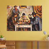 Cezanne - De Kaart Spelers Canvas Afdruk (Insitu (Woonkamer))