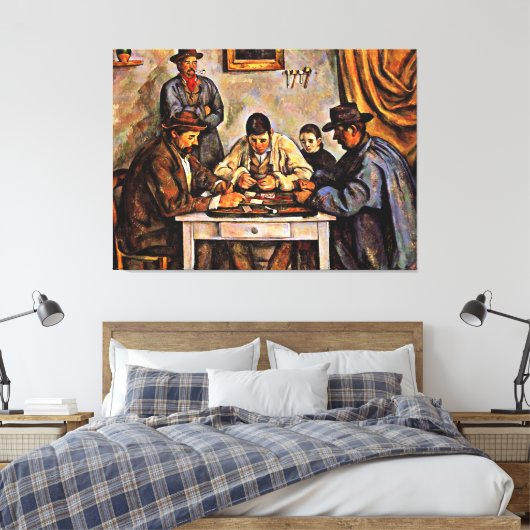 Cezanne - De Kaart Spelers Canvas Afdruk (Insitu (Slaapkamer))