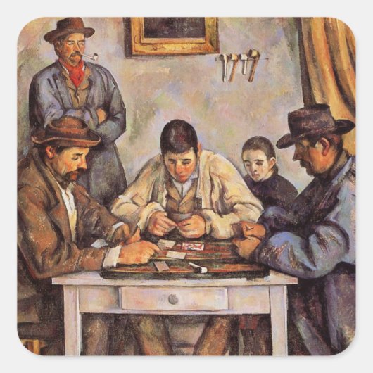 Cezanne - De Kaarten, 1892 Vierkante Sticker (Voorkant)