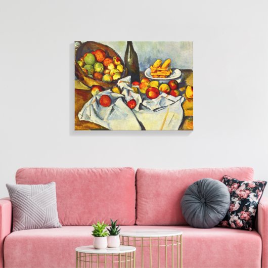 Cezanne De Mand van Appels Canvas Afdruk (Insitu (Woonkamer))