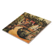 Cezanne - Een bocht in de weg Tegeltje (Zijkant)