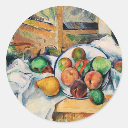 Cezanne - Een Hoektafel Ronde Sticker (Voorkant)