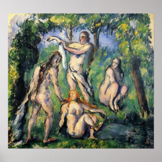 Cézanne - Four Bathers 1880 Poster (Voorkant)