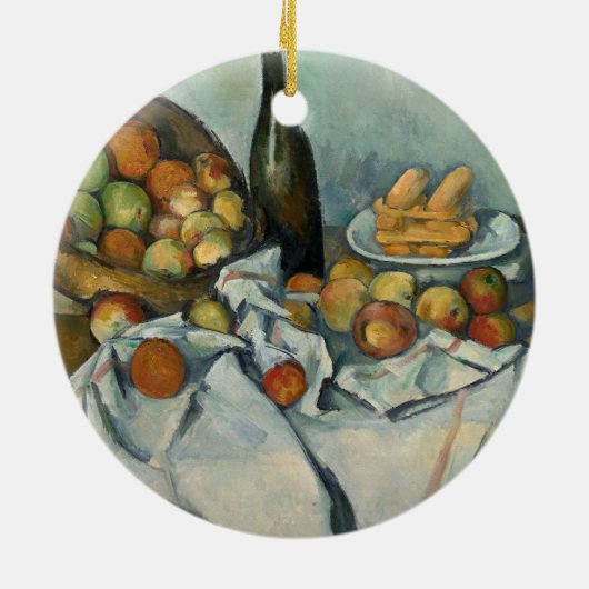Cezanne Fruit Appel Impressionistisch Schilderij Keramisch Ornament (Achterkant)