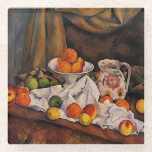 Cezanne: Fruit Bowl, Pitcher en Fruit Glazen Onderzetter (Voorkant)