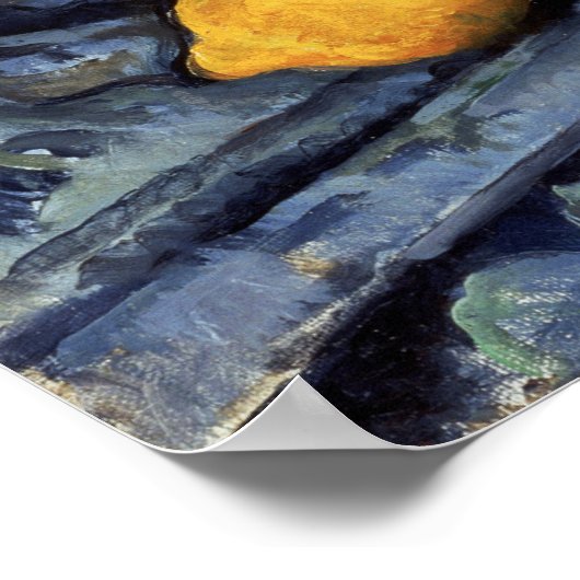 Cézanne - Fruit en een insect op tafel Poster (Hoek)