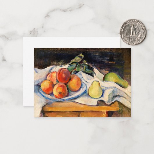Cezanne - Fruit op tafel Notitiekaartje (Voorkant / Achterkant in situ)