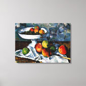 Cezanne - Fruitschaal, Glas, Appels Canvas Afdruk (Voorkant)
