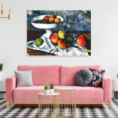 Cezanne - Fruitschaal, Glas, Appels Canvas Afdruk (Insitu (Woonkamer))