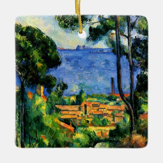Cezanne - Gezicht op l'Estaque, Keramisch Ornament (Voorkant)