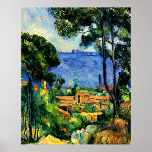 Cezanne - Gezicht op l'Estaque Poster