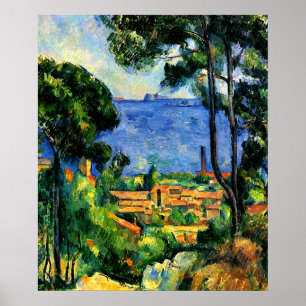 Cezanne - Gezicht op l'Estaque Poster