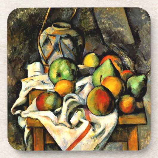 Cezanne - Ginger Jar en Fruit Drankjes Onderzetter (Voorkant)