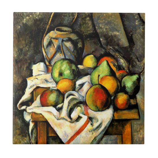 Cezanne - Ginger Jar en Fruit Tegeltje (Voorkant)