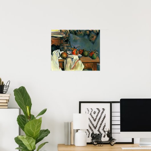 Cézanne - Ginger Pot met Pomegranaat en peren Poster (Thuiskantoor)