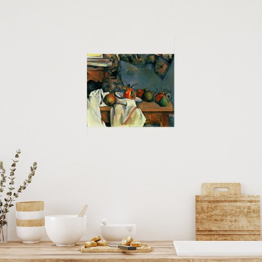 Cézanne - Ginger Pot met Pomegranaat en peren Poster (Keuken)