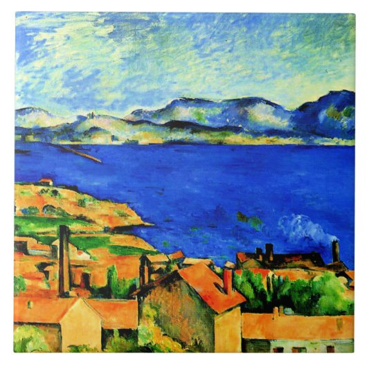 Cezanne - Golf van Marseille, beroemd schilderij, Tegeltje (Voorkant)
