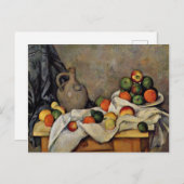 Cezanne - Gordijn, kan en fruit Briefkaart (Voorkant / Achterkant)