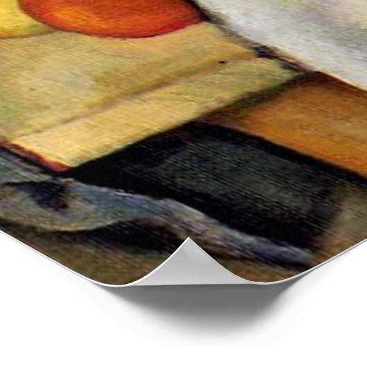 Cezanne - Gordijn, kan en fruit Poster (Hoek)