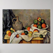 Cezanne - Gordijn, kan en fruit Poster (Voorkant)