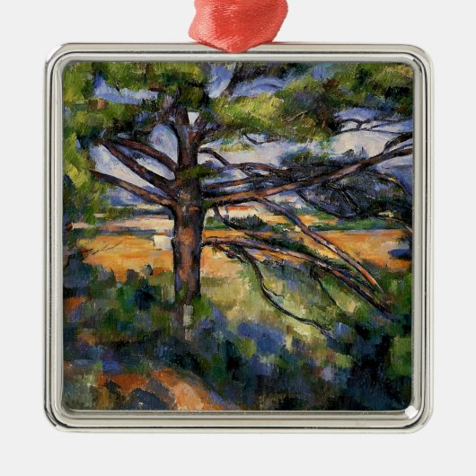 Cezanne - Grote Pine en Rode Aarde, Metalen Ornament (Voorkant)