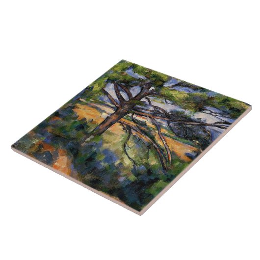 Cezanne - Grote Pine en Rode Aarde, Tegeltje (Zijkant)