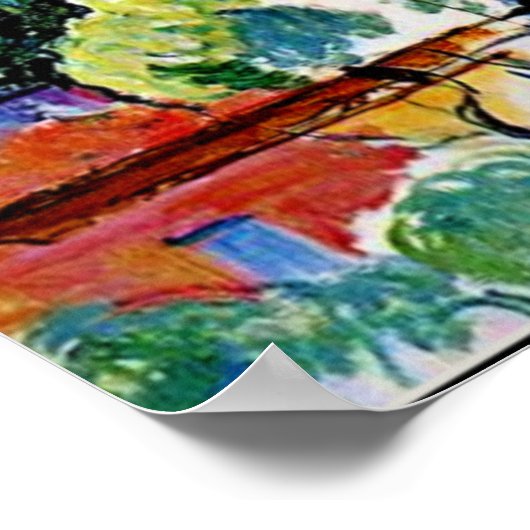 Cezanne - Het dorp Gardanne Poster (Hoek)