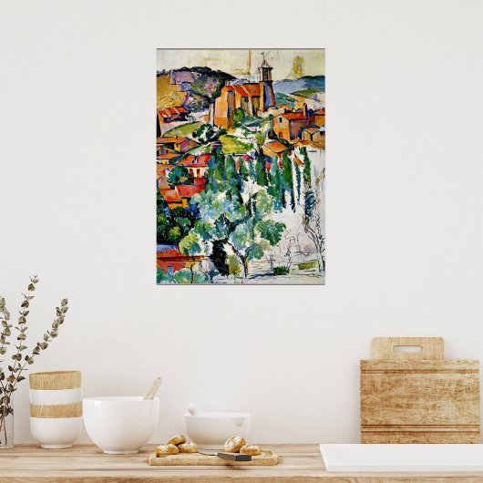 Cezanne - Het dorp Gardanne Poster (Keuken)