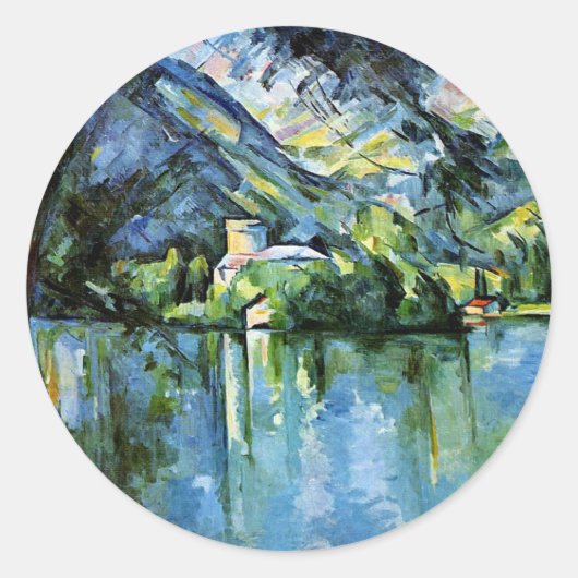 Cezanne - Het Lac d'Annecy Ronde Sticker (Voorkant)