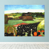 Cezanne - Hooibergen in Bretagne Canvas Afdruk (Insitu (Houten vloer))