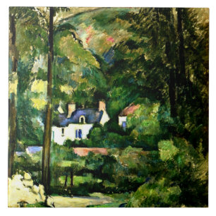 Cezanne - Huizen in het groen, 1881, Tegeltje