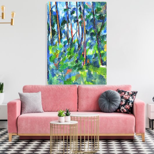 Cezanne - In de bossen, beroemd schilderij Canvas Afdruk (Insitu (Woonkamer))