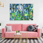 Cezanne - In de Bossen, beroemd schilderij Canvas Afdruk (Insitu (Woonkamer))