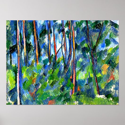 Cezanne - In de Bossen, beroemd schilderij Poster (Voorkant)