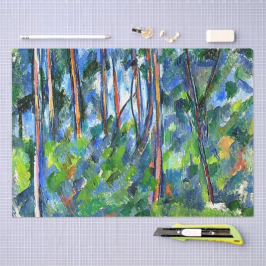 Cezanne - In de bossen, beroemd schilderij Tissuepapier (Craft)